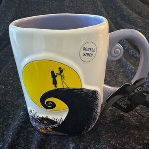 NWT Rae Dunn Black and Yellow Double-Sided Mug